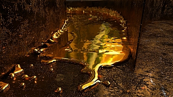 黄金液体浇筑3D logo 片头特效制作